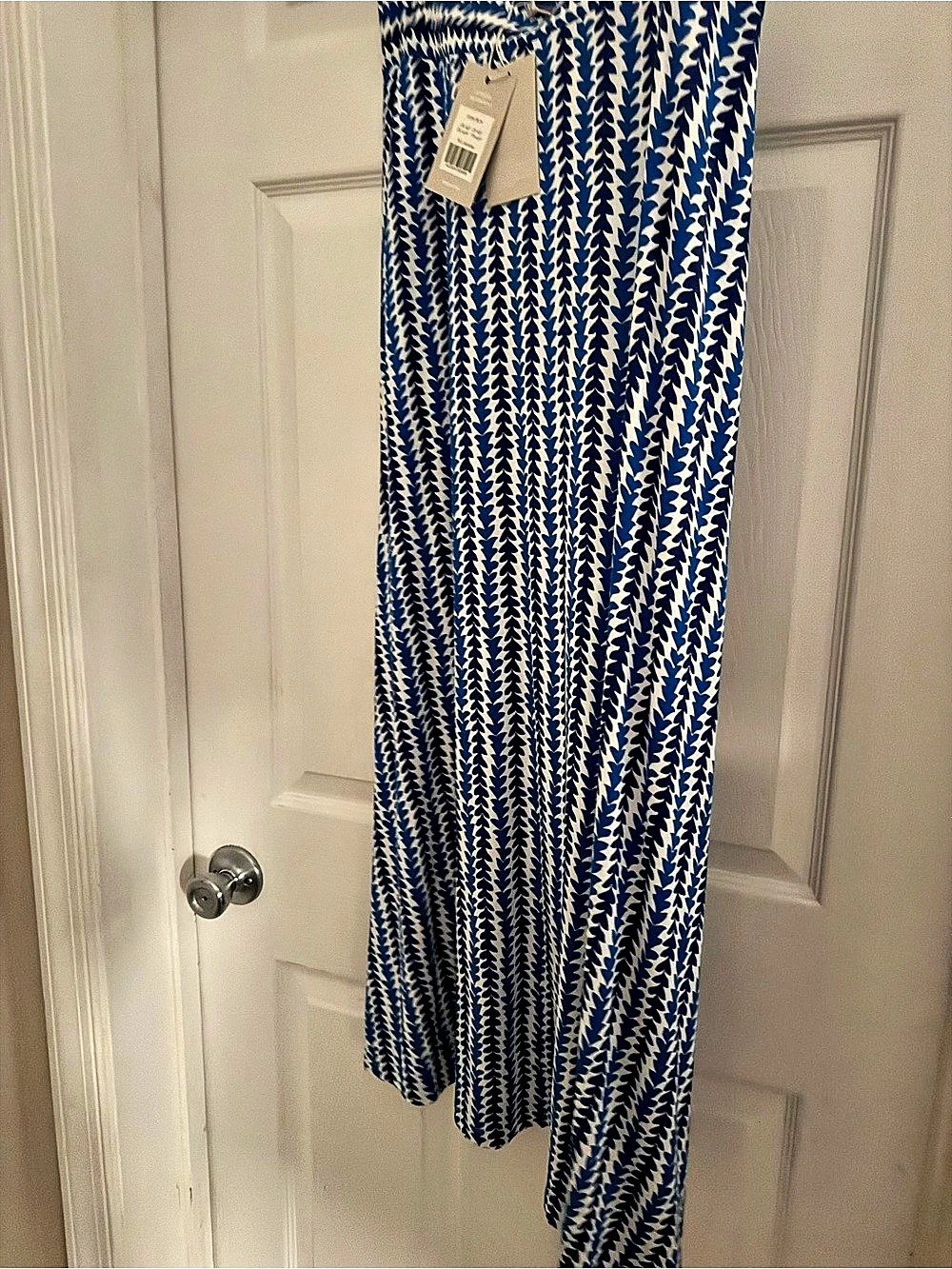 Boden Jersey Maxi Skirt Blue & White Waist 10P